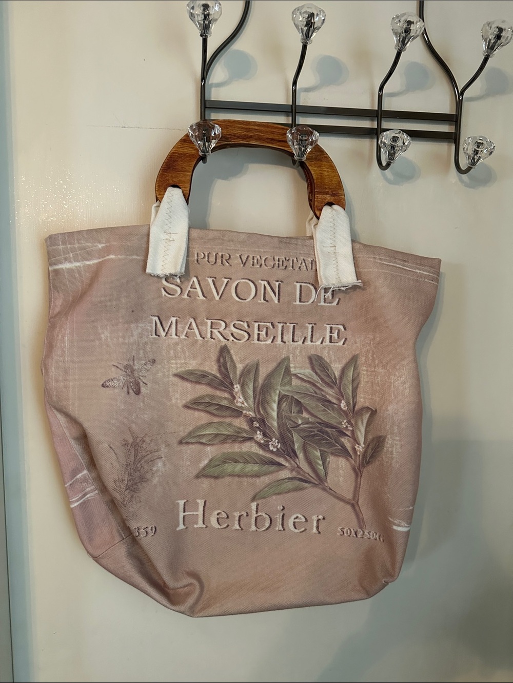 Herbier Savon De Marseille Floral Tote Bag in Distressed Mocha NWOT